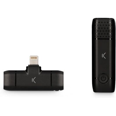 Microphone Sans Fil KSIX pour Smartphones - Noir - Microphone - Sans Fil Microphone Sans Fil KSIX pour Smartphones - Noir - Microphone - Sans Fil