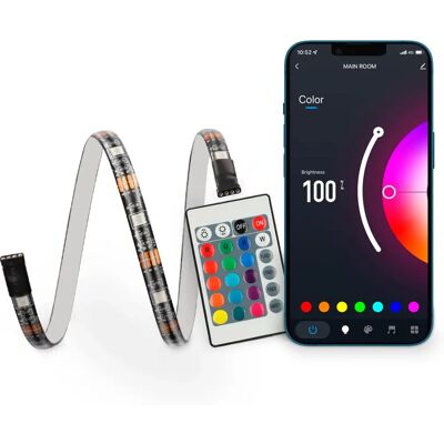 Ksix RGB LED strips - 16 colors, remote & app - 6x53cm Ksix RGB LED strips - 16 colors, remote & app - 6x53cm