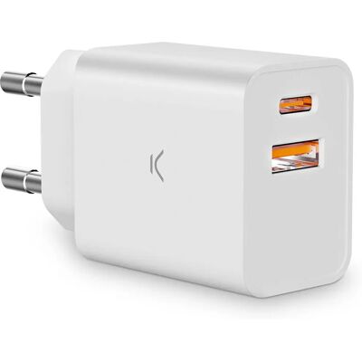 KSIX BXCDC30D Universelles weißes Schnellladegerät - Mobilgerät-Ladegerät KSIX BXCDC30D Universelles weißes Schnellladegerät - Mobilgerät-Ladegerät