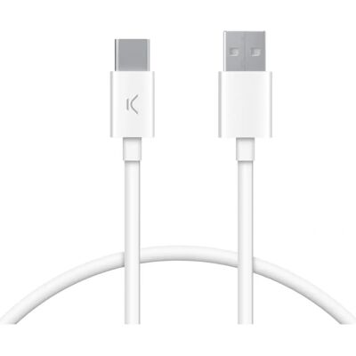 Ksix BXCUC03BL USB-kabel - 1m, Vit, USB 2.0, USB-C Ksix BXCUC03BL USB-kabel - 1m, Vit, USB 2.0, USB-C