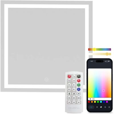 Ksix Aqua Intelligenter Spiegel - Anti-Beschlag RGB 70x70cm Ksix Aqua Intelligenter Spiegel - Anti-Beschlag RGB 70x70cm