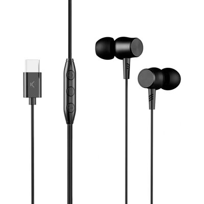Casque intra-auriculaire filaire Ksix BAU01N - Appels/Musique - Noir - Publicité Casque intra-auriculaire filaire Ksix BAU01N - Appels/Musique - Noir - Publicité