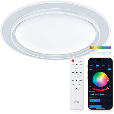 Lámpara de Techo Inteligente Ksix Sfera - RGBIC, Blanco, 49cm Lámpara de Techo Inteligente Ksix Sfera - RGBIC, Blanco, 49cm