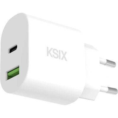 KSIX - BCD20WA01 - 20W PD - USB-C 20W - Chargeur - Publicité KSIX - BCD20WA01 - 20W PD - USB-C 20W - Chargeur - Publicité