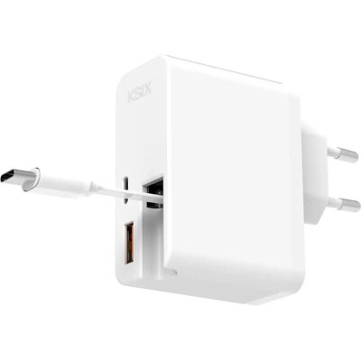 Chargeur mobile Ksix BCD65WB01 - Chargement rapide - Usage intérieur - Publicité Chargeur mobile Ksix BCD65WB01 - Chargement rapide - Usage intérieur - Publicité