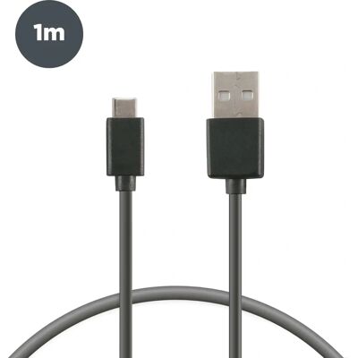 Câble USB Contact - 1m - USB A à USB C - Noir - Publicité Câble USB Contact - 1m - USB A à USB C - Noir - Publicité