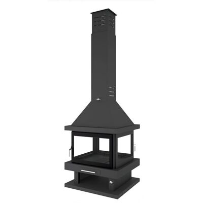 FM Biomasa C-204 Estufa de leña - Chimenea central de 4 caras y 2 puertas FM Biomasa C-204 Estufa de leña - Chimenea central de 4 caras y 2 puertas