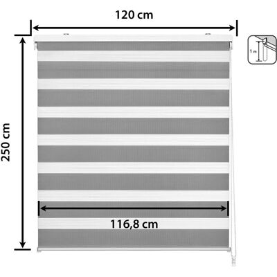 Easydeco - Día y Noche - Gris - 120x250cm - Window Blind - Publicité Easydeco - Día y Noche - Gris - 120x250cm - Window Blind - Publicité