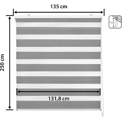 Easydeco - Estor enrollable Día y Noche - Gris - Blinds - Publicité Easydeco - Estor enrollable Día y Noche - Gris - Blinds - Publicité