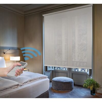 Easydeco - Modèle 90x250cm - Blanc - Store enroulable tissu technique - Publicité Easydeco - Modèle 90x250cm - Blanc - Store enroulable tissu technique - Publicité