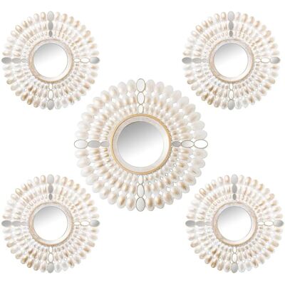 Zestaw Luster Alexandra House Living Biały Złoto - Okrągłe Lustra Zestaw Luster Alexandra House Living Biały Złoto - Okrągłe Lustra