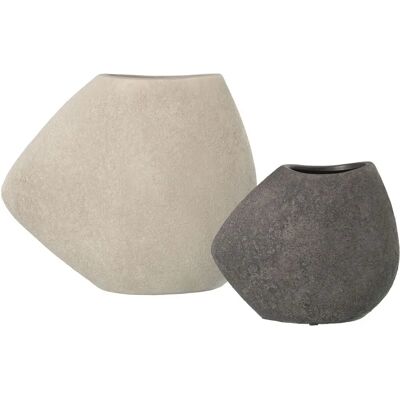 Alexandra House Living White Grey Ceramic Vase Set - Vase Set Alexandra House Living White Grey Ceramic Vase Set - Vase Set