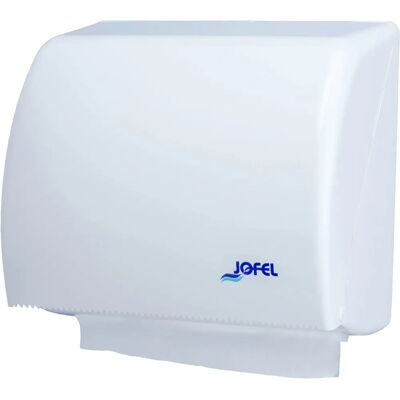 JOFEL AH45000 White ABS Dispenser for Roll and Z-Fold Towels - Dispenser JOFEL AH45000 White ABS Dispenser for Roll and Z-Fold Towels - Dispenser