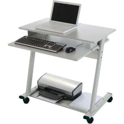 Bureau Zeta PC Rocada - 3 Niveaux, Gris Clair, 80x50x79 cm - Publicité Bureau Zeta PC Rocada - 3 Niveaux, Gris Clair, 80x50x79 cm - Publicité