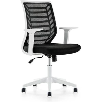 Chaise de bureau Rocada R907002 - Dossier en maille, Noir & Blanc, Réglable - Publicité Chaise de bureau Rocada R907002 - Dossier en maille, Noir & Blanc, Réglable - Publicité