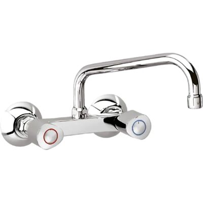 Ramon Soler Grifo de Cocina de Pared - Caño Alto Inclinado - Cromado - Serie Eco Ramon Soler Grifo de Cocina de Pared - Caño Alto Inclinado - Cromado - Serie Eco