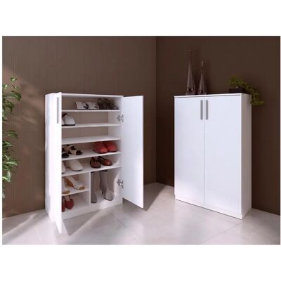 Home Heavenly - Armoire à chaussures 2 portes blanc - Rangement chaussures - Publicité Home Heavenly - Armoire à chaussures 2 portes blanc - Rangement chaussures - Publicité