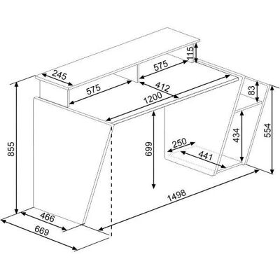 Veriaffari IT Escritorio reversible para juegos 5021 Antracita doble estante luces LED 150x66,9x85,5H Veriaffari IT Escritorio reversible para juegos 5021 Antracita doble estante luces LED 150x66,9x85,5H