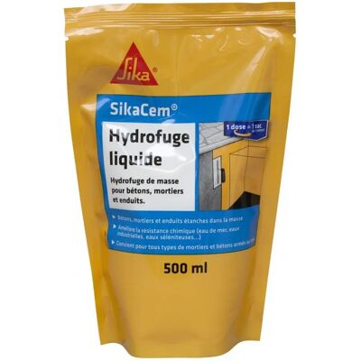 SIKA SikaCem Hydrofuge de Masse Liquide - Béton & Mortier - 500ML - Publicité SIKA SikaCem Hydrofuge de Masse Liquide - Béton & Mortier - 500ML - Publicité