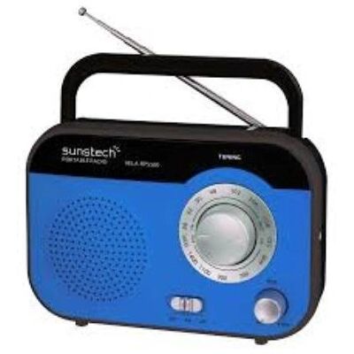 Sunstech RPS560 Radio Portable Analogique Bleu - Transistor - Publicité Sunstech RPS560 Radio Portable Analogique Bleu - Transistor - Publicité