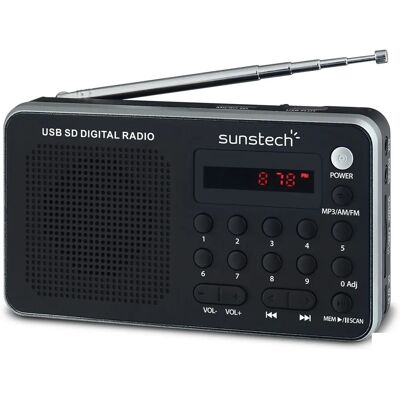 Przenośne Radio Cyfrowe Sunstech - AM/FM, Wi-Fi, Wyświetlacz LED Przenośne Radio Cyfrowe Sunstech - AM/FM, Wi-Fi, Wyświetlacz LED