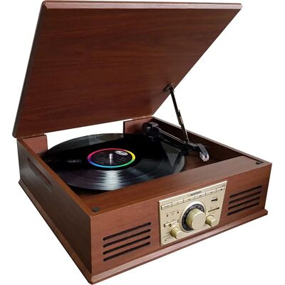 Giradischi Bluetooth Sunstech PXR32WD - Legno Vintage Giradischi Bluetooth Sunstech PXR32WD - Legno Vintage
