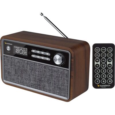 Radio Digital Portátil Sunstech RPBT500 - Negro/Madera Radio Digital Portátil Sunstech RPBT500 - Negro/Madera