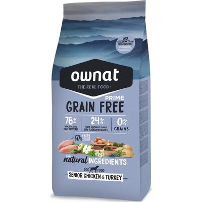 Ownat Prime Senior Sans Céréales Poulet Dinde - Croquettes pour Chiens - Publicité Ownat Prime Senior Sans Céréales Poulet Dinde - Croquettes pour Chiens - Publicité