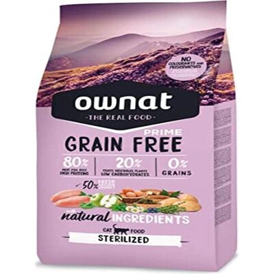 Ração para Gatos Ownat Prime - Sem grãos, esterilizado, 1kg Ração para Gatos Ownat Prime - Sem grãos, esterilizado, 1kg