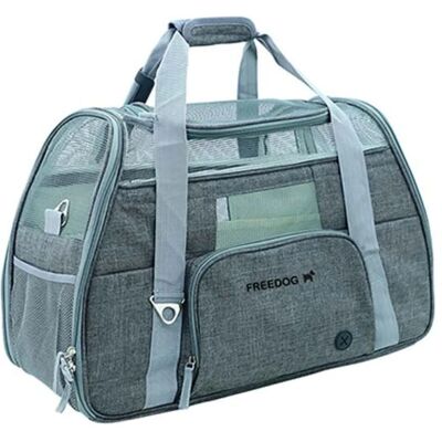 Freedog Crossworld Transportín para Perros - Gris 51x23x35cm Freedog Crossworld Transportín para Perros - Gris 51x23x35cm