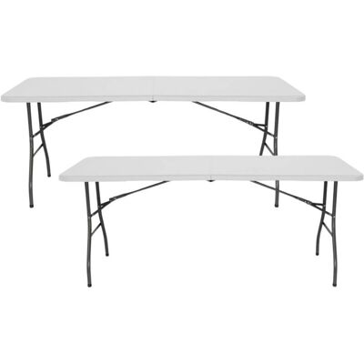 7house - Pack 2 Mesas Plegables 240cm Blancas - Para Camping y Eventos 7house - Pack 2 Mesas Plegables 240cm Blancas - Para Camping y Eventos