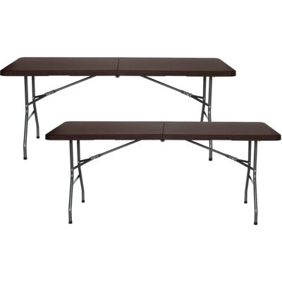 Thinia Home - Pack 2 Mesas Rectangulares Plegables 180cm - Evento al Aire Libre Thinia Home - Pack 2 Mesas Rectangulares Plegables 180cm - Evento al Aire Libre