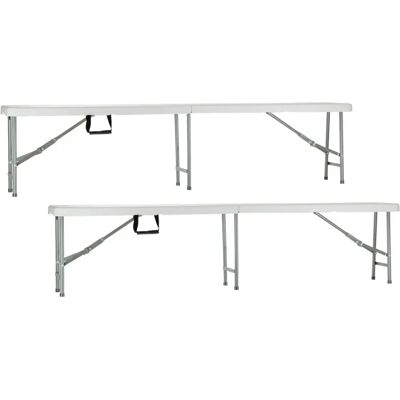 Thinia Home - Pack de Bancos Plegables 180x30x43cm - Jardín & Catering Thinia Home - Pack de Bancos Plegables 180x30x43cm - Jardín & Catering