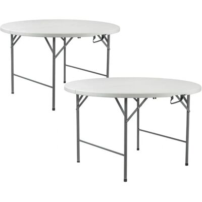 Thinia Home - Pack 2 Mesas Redondas Plegables - 120x74cm Thinia Home - Pack 2 Mesas Redondas Plegables - 120x74cm