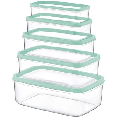 Set de 5 contenants rectangulaires pour aliments - 7house - Publicité Set de 5 contenants rectangulaires pour aliments - 7house - Publicité