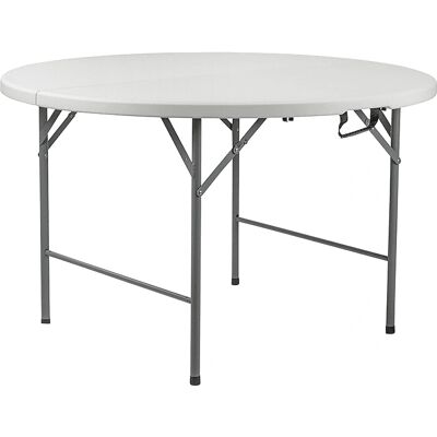 Mesa Redonda Plegable Blanca 122cm - Resistente a UV y Clima Mesa Redonda Plegable Blanca 122cm - Resistente a UV y Clima