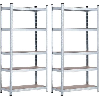 Thinia Home - Lagerregal Pack 2, Galvanisiertes Stahl MDF Thinia Home - Lagerregal Pack 2, Galvanisiertes Stahl MDF