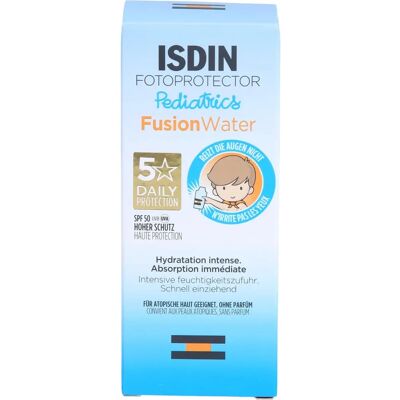 Isdin Fusion Water SPF50+ Crème Solaire Pédiatrique - 50 ml - Publicité Isdin Fusion Water SPF50+ Crème Solaire Pédiatrique - 50 ml - Publicité