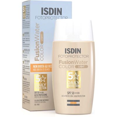 Isdin Fusion Water Cor Light SPF 50 Protetor solar - Protetor solar para adultos Isdin Fusion Water Cor Light SPF 50 Protetor solar - Protetor solar para adultos