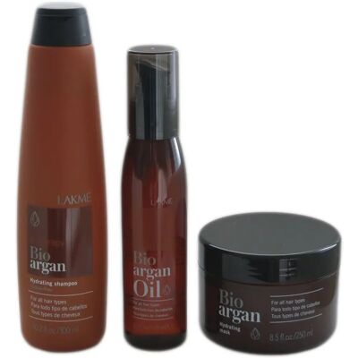 Lakme Bio Argan Hårpleiesett - Sjampo, Maske & Olje Lakme Bio Argan Hårpleiesett - Sjampo, Maske & Olje