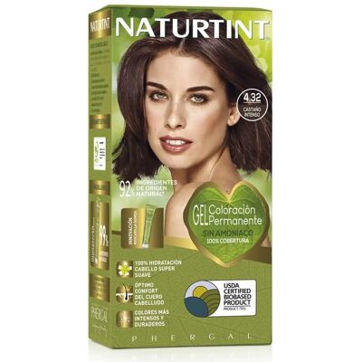 Marca Naturtint 4.32 Castanho Intenso - Tinta para Cabelos Marca Naturtint 4.32 Castanho Intenso - Tinta para Cabelos