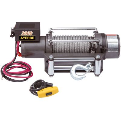 Ayerbe 585340 Cabrestante eléctrico - Capacidad 3600kg, cable 8mm x 29m Ayerbe 585340 Cabrestante eléctrico - Capacidad 3600kg, cable 8mm x 29m