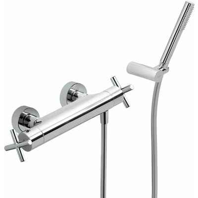 Tres Modelo 06316209 Grifo Ducha Termostática - Ducha, Soporte, Flexo Satin Tres Modelo 06316209 Grifo Ducha Termostática - Ducha, Soporte, Flexo Satin
