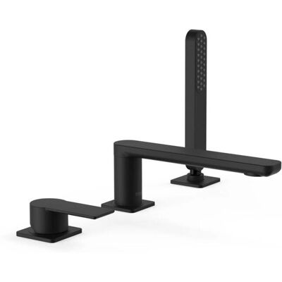 Grifo de bañera Loft de Tres - Negro Mate - Monomando, 180mm, Ducha anticalcárea Grifo de bañera Loft de Tres - Negro Mate - Monomando, 180mm, Ducha anticalcárea