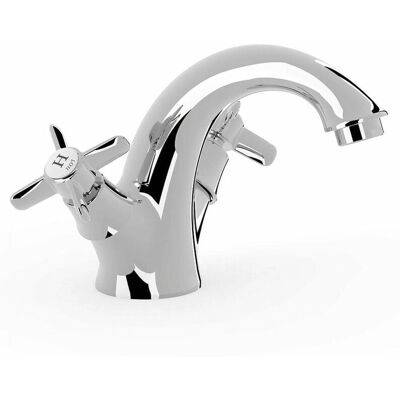 Grifo de lavabo clásico de bronce Tres - Acabado cromo Grifo de lavabo clásico de bronce Tres - Acabado cromo