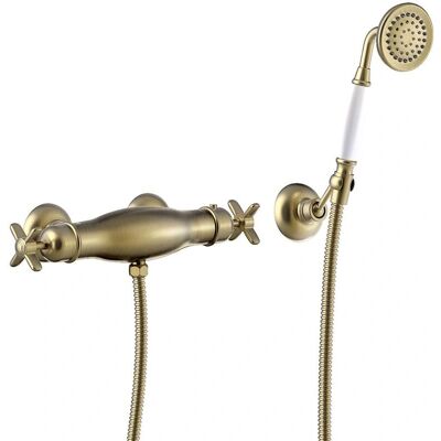Tres Latón Viejo Mate Mezclador de Ducha Termostático - Grifería para Ducha Tres Latón Viejo Mate Mezclador de Ducha Termostático - Grifería para Ducha
