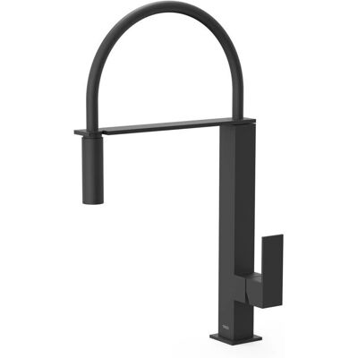 Grifo de Cocina Negro Mate con Caño Flexible - Tres Grifo de Cocina Negro Mate con Caño Flexible - Tres