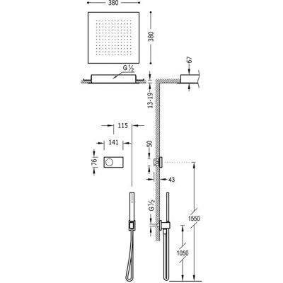 Kit de ducha Shower Technology - Termostático Electrónico 2 Vías Negro Mate Kit de ducha Shower Technology - Termostático Electrónico 2 Vías Negro Mate