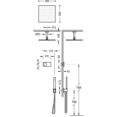 Kit de Ducha Tres 09288564NM - Termostático Electrónico 2 Vías - Shower Tech Kit de Ducha Tres 09288564NM - Termostático Electrónico 2 Vías - Shower Tech