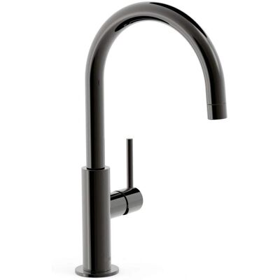 Tres 26290402KM Grifo de lavabo alto con maneta lateral - Negro Metalizado Tres 26290402KM Grifo de lavabo alto con maneta lateral - Negro Metalizado